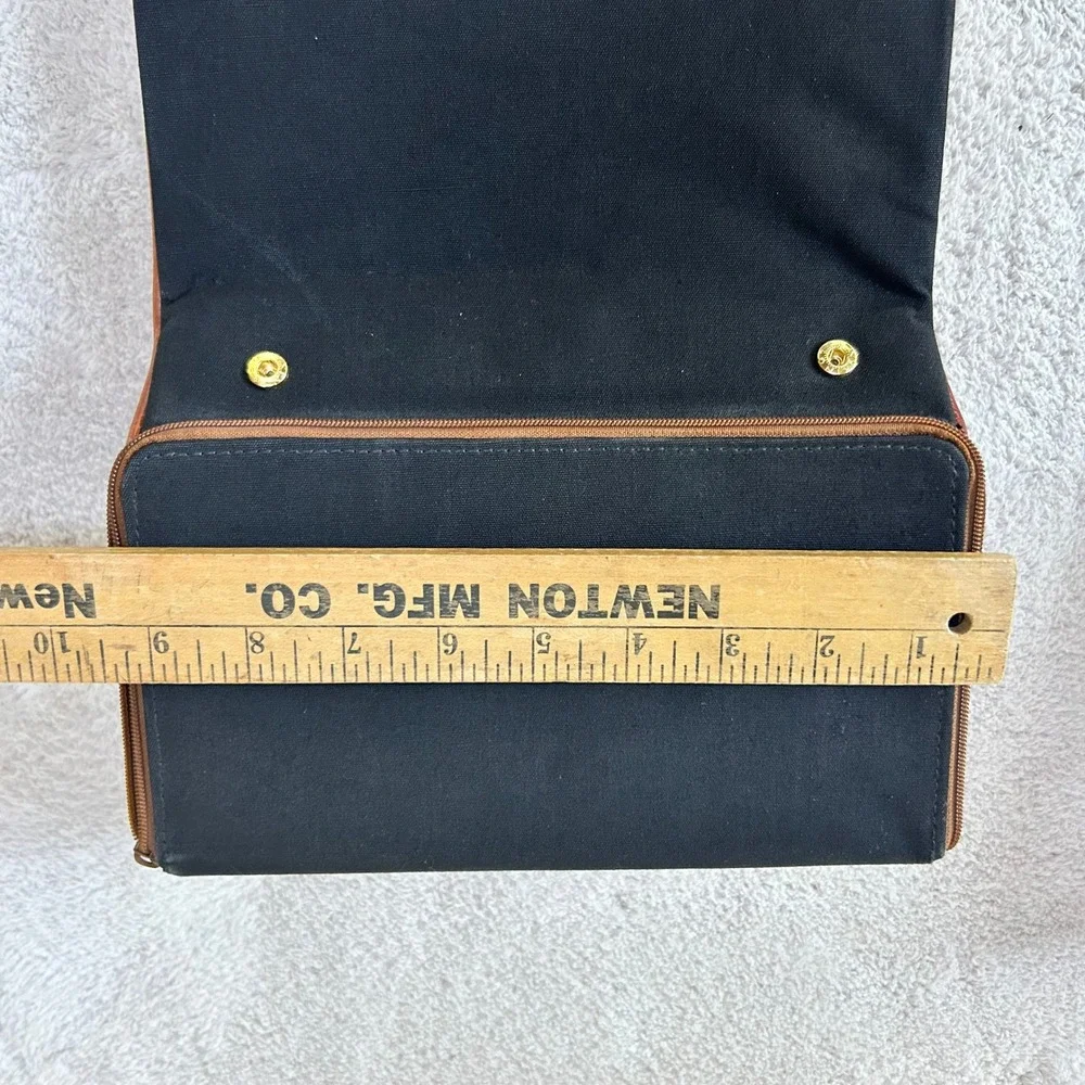 Stuffed Shirt Travel Organizer Set Black Canvas Leather Trim Made in England